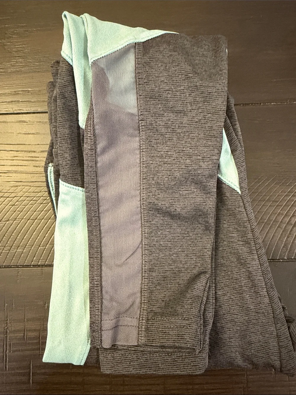 Justice Black and Light Teal Colorblock Leggings